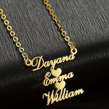 Personalized Name Custom Letter Gold Women Necklace Stainless Steel Pendant Gift