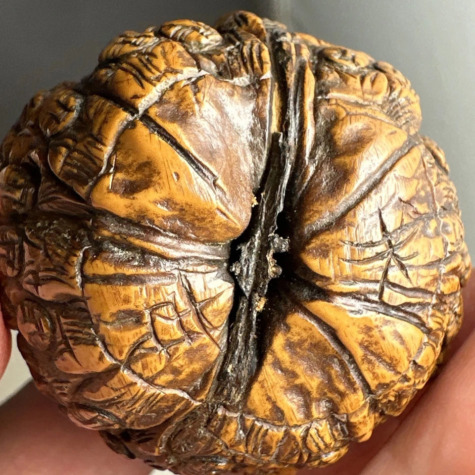 Антикварный китайский тонко вырезанный орех с тысячью граней 1000 граней - Изображение 3 из 4