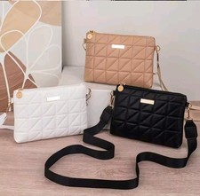 "Trendy Quilted Mini Crossbody Bag   Lightweight Phone Purse with Adjustable