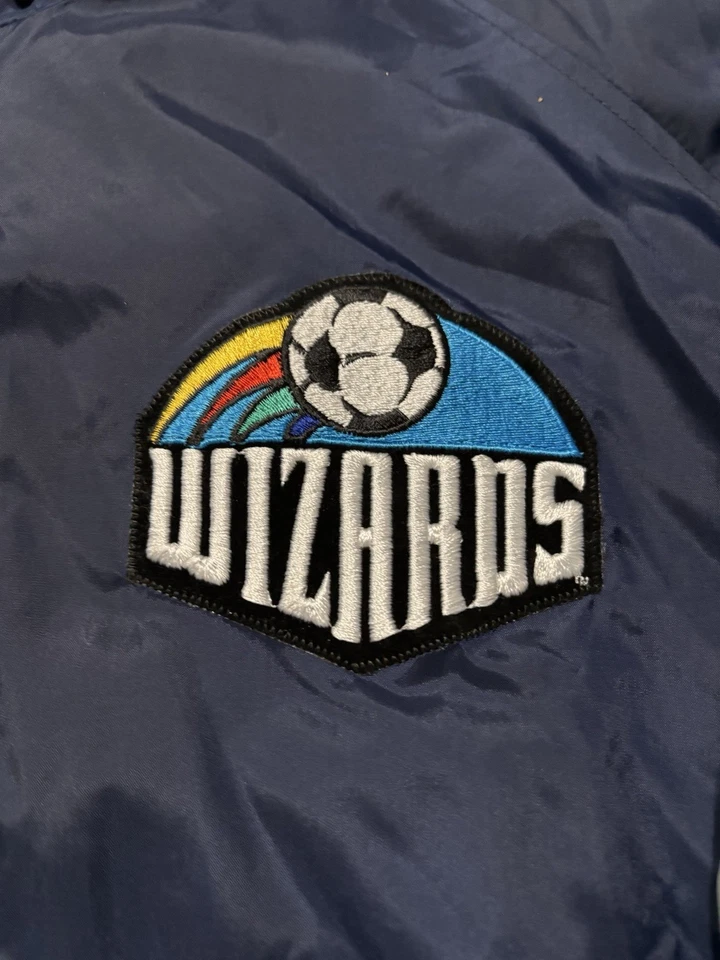 Jaqueta corta-vento Majestic Kansas City Wizards futebol zíper completo. Masculino L. azul. - Imagem 4 de 4