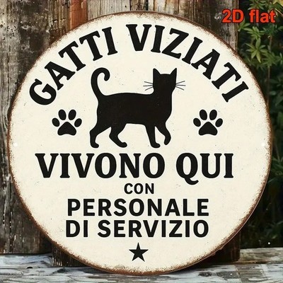 Suitable for Cafe Cats Are Here Tin Metal Signs Home Décor 8x8 