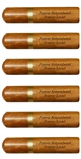 Set of SIX Rosewood Cremation Urns / Scattering Tubes - Engraved As Shown
