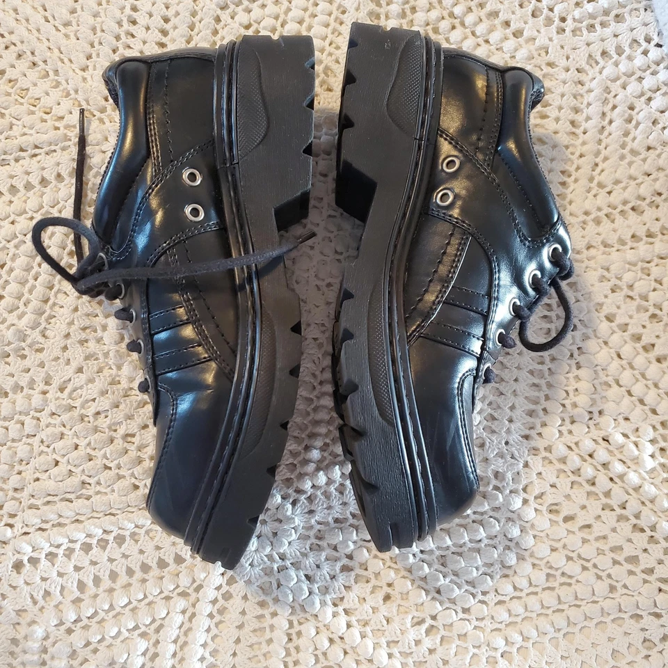 Vintage Mudd Shoes Women Size 9 Black Platform Chunky Oxford Lace Up Y2K Poliana - Image 3 of 4