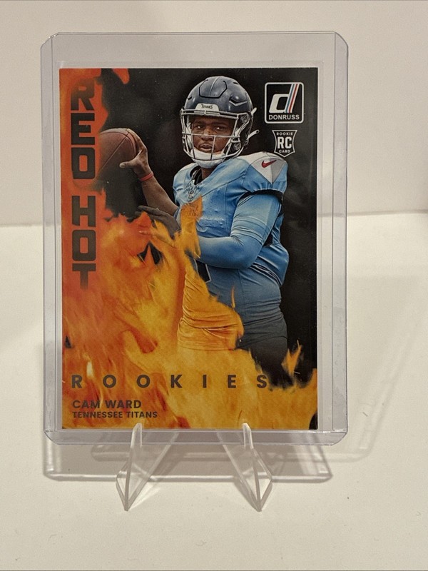 2025 Panini Donruss Football Cam Ward Red Hot Rookies Tennessee Titans 
