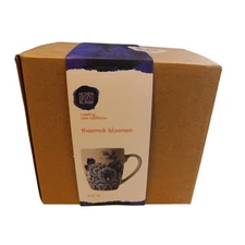NIB Heinen Delfts Blauw  "Theemok Bloemen" Tea Mug Flowers, Delftware Blue