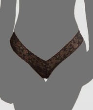  25 Hanky Panky Women's Black Night Fever Lace Thong Panty Size OS 4-14 