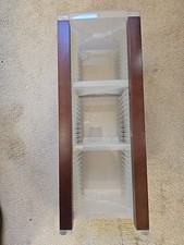 Atlantic Vintage 1990 CD Storage Tower Rack Holder Holds 33 Discs  Mahogany 