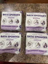 4 X Scrubzz Disposable Rinse Free Bathing Sponges - Lavender, 25 Count =  (100)