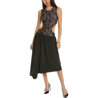 we wore what black lace dress WeWoreWhat Lace Peplum Corset Mini Dress in Black