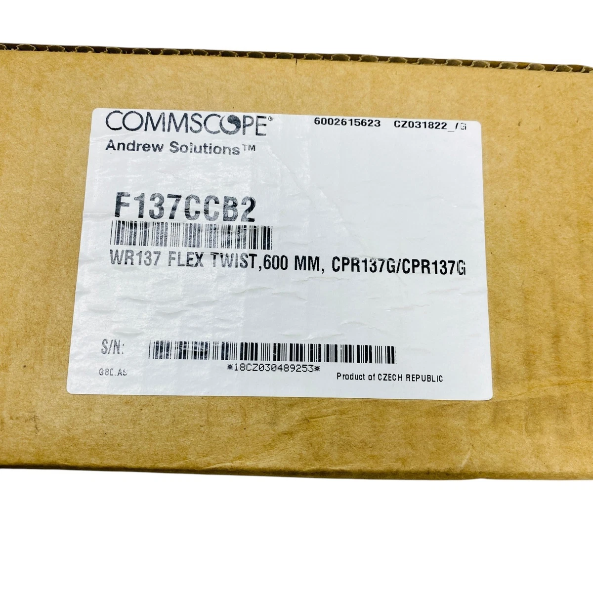 Commscope F137CCB2 Flextwist 24 pulgadas giro flexible para WR137 con interfaces CPR137G