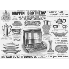 MAPPIN & WEBB Queens Plate & Cutlery Victorian Advertisement 1896