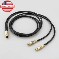 1M HiFi Audio Phono Cable OCC Copper Cord Gold Plated 5-Pin Din to 2 RCA Female