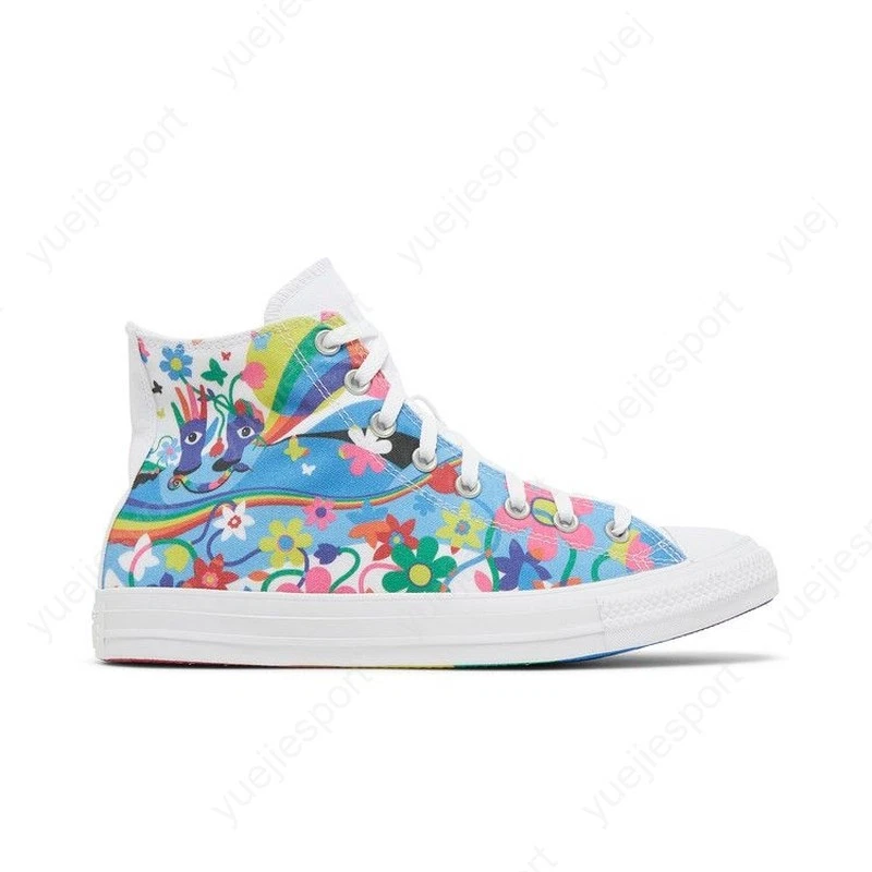 Converse Cuck Taylor All Star Pride sneakers White High Top Rainbow Star M9/ W11 Converse Chuck Taylor All Star Pride Hi trainers in white  main image 4