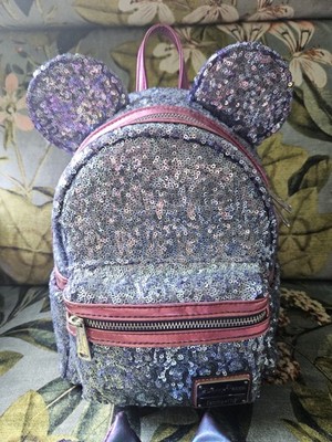 Loungefly Disney Lila Trank Pailletten Tasche & Ohren Set