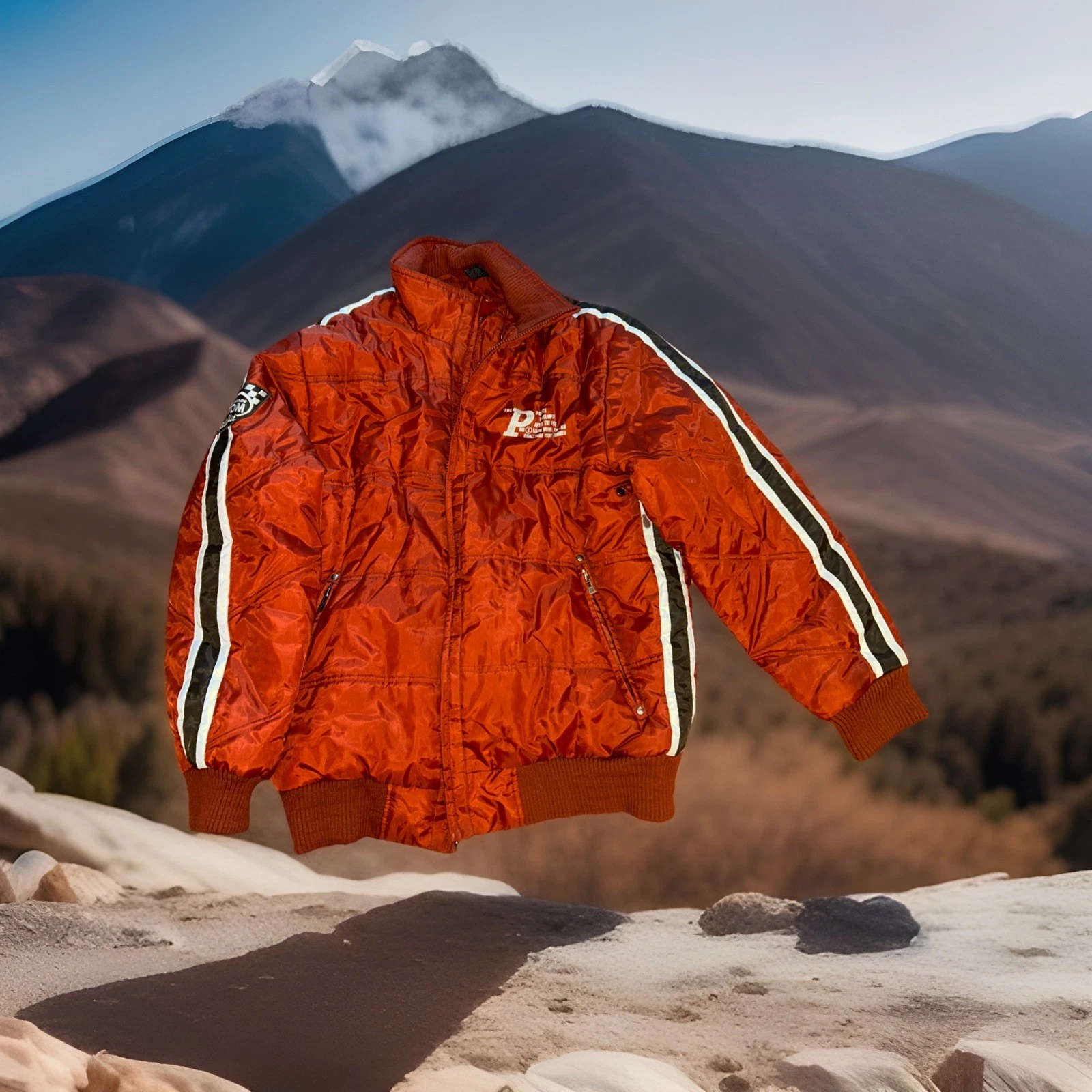 Point Zero Vintage 90s Skiing Snow Jacket Coat Burnt Orange Sz L