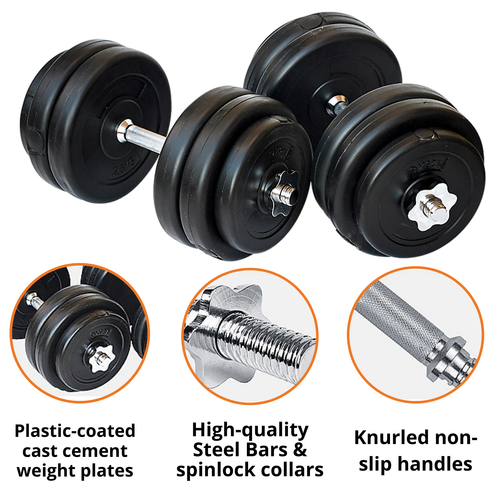 Adjustable Dumbbells Weights Set 30KG Exercise Fitness Equipment Home Gym Lift - Picture 2 of 8