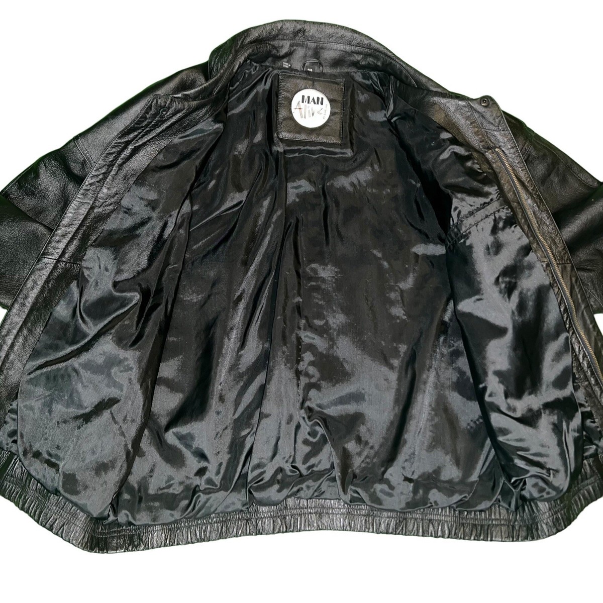 Vintage 90s Leather Man Alive! Rasta Colored Jacket Size 44 A