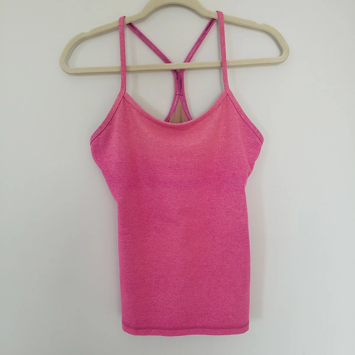 Lululemon Hot Pink Racerback Tank Top Built In Bra Size 8