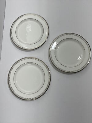 Lenox Pearl Platinum Set Of 3 Bread, Butter, Dessert Plates 6 3/8  D