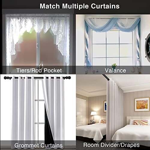 Extra Long Curtain Rods 120inch to 170inch 1 inch Heavy Duty Curtain