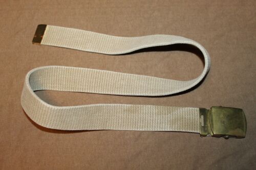 Original WW2 U.S. Army Officer's Khaki Trouser Uniform Belt & Brass Buckle