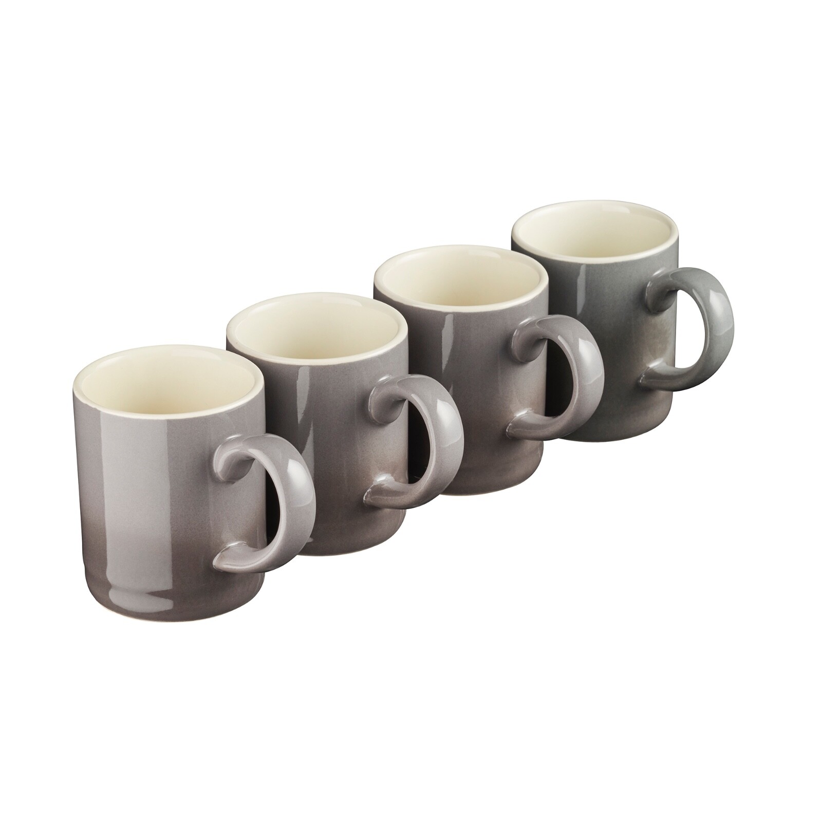 Juego de tazas de café espresso Cooks Professional de 4 piezas | Hecho de gres duradero | Gris