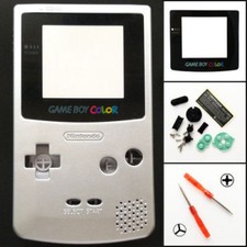 GBC Nintendo Game Boy Color Housing Shell Silver GLASS Screen Lens MINT NEW
