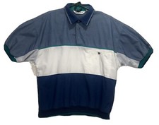 Vintage 1990s Pierre Cardin 1/4 Button Up Polo Shirt Mens Size L Blue White