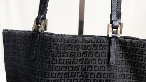 Vintage Fendi zucchino black tote bag Small Size - Picture 5 of 14