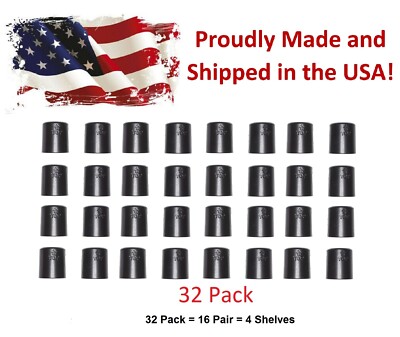 1'' Diameter Wire Shelf Clips Shelving Split Sleeves Lock Locking Plastic 16 pair