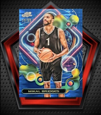 Mikal Bridges *59/99* 2023-24 Topps Cosmic Chrome Blue Refractor 