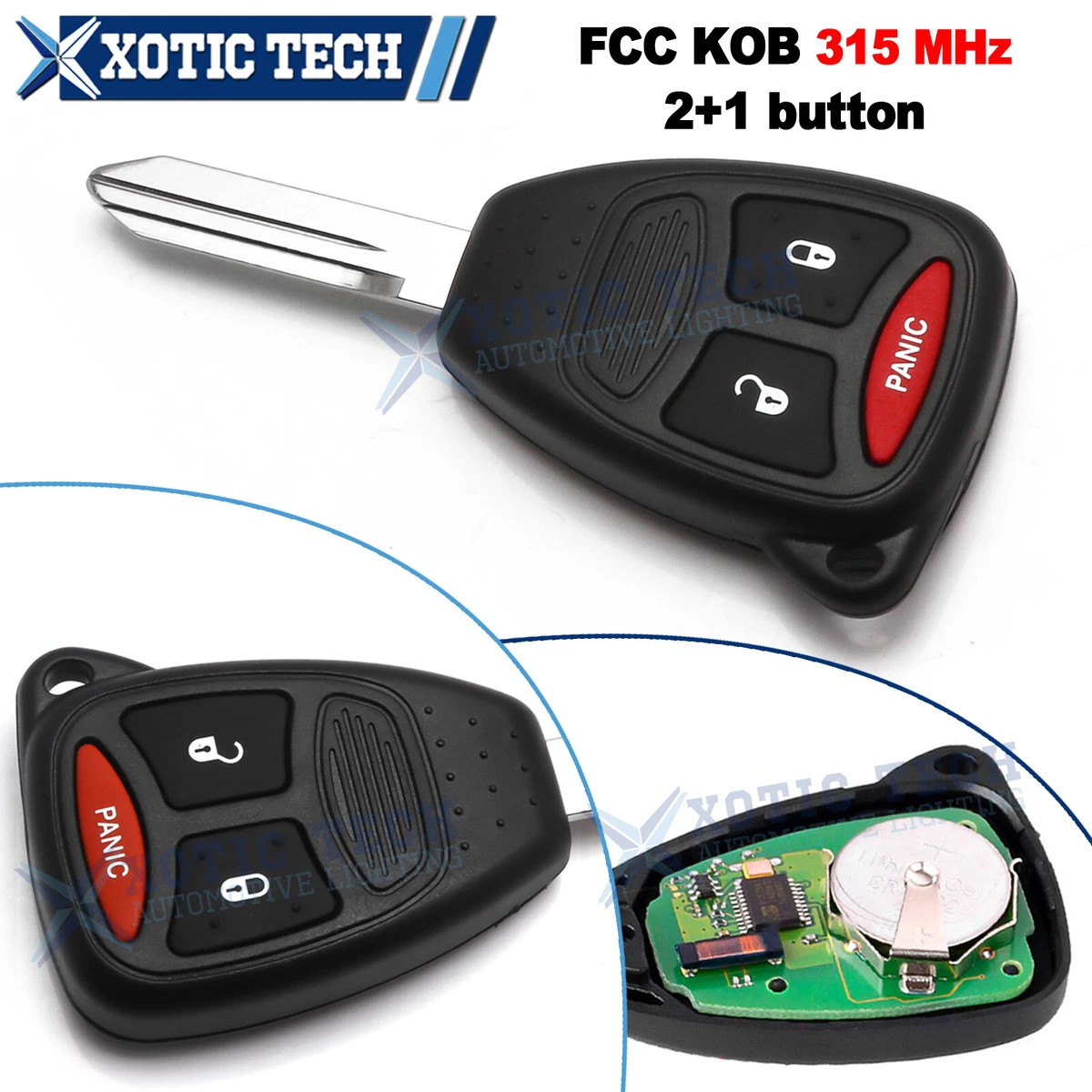 OEM Uncut Remote Key Fob 3 Button for 2006 2008 Dodge Ram 1500