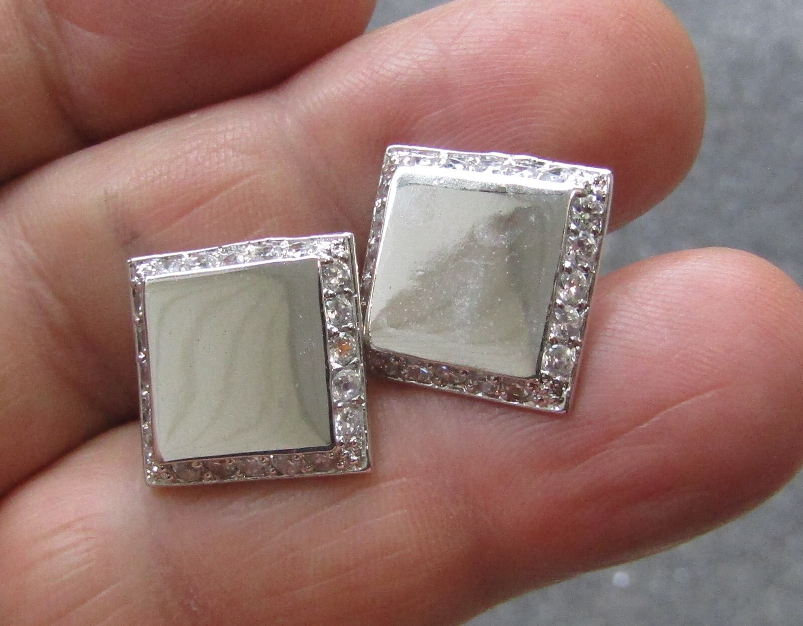 925 Silver Square Cufflinks nice - image 3