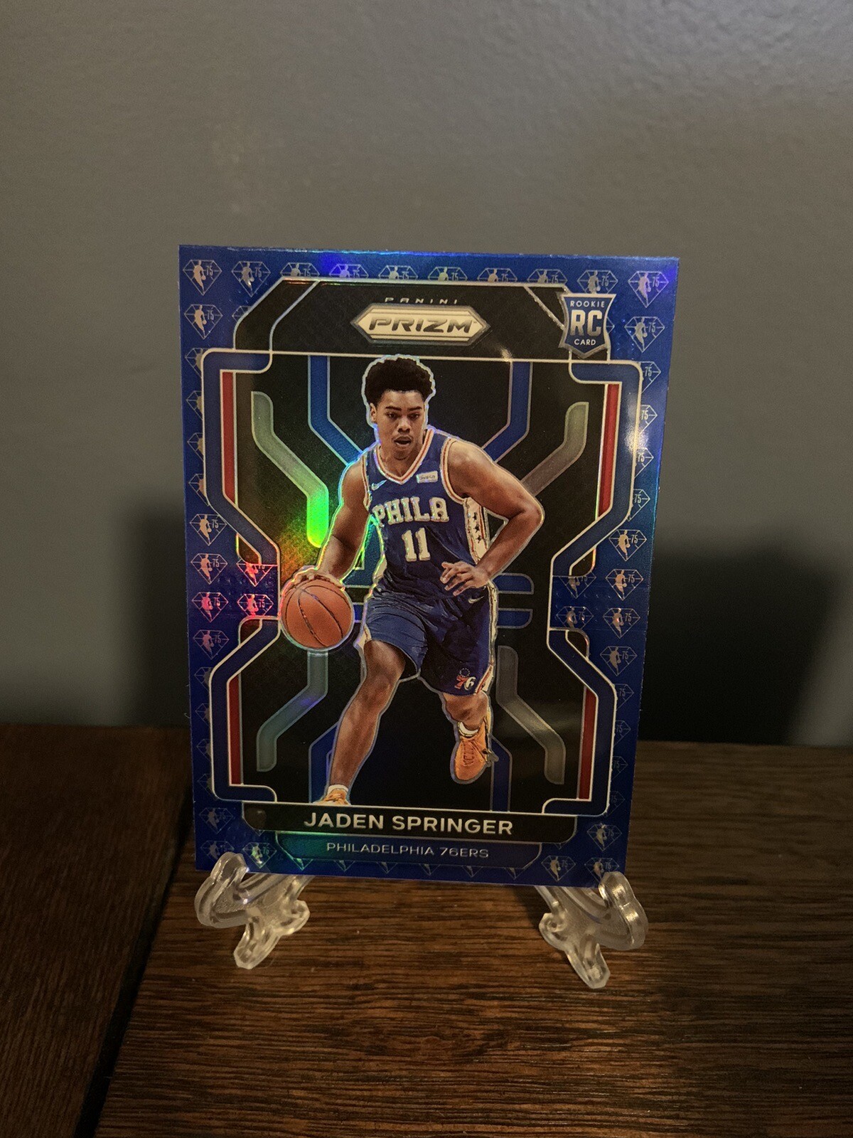 2021-22 Panini Prizm JADEN SPRINGER Blue 75th Anniversary NBA RC #317 Celtics