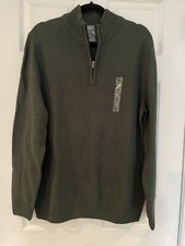 NEW Mens Sonoma 1/4 Zip Sweater Army Green XL
