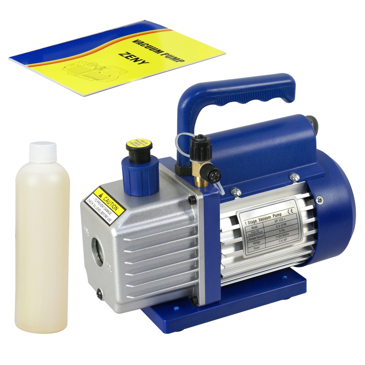 Pump Rotary Vane Deep Vacuum AC HVAC 1/4HP 3.5CFM 1-Stage w Pump Rotary Vane Deep Vacuum AC HVAC 1/4HP 3.5CFM 1-Stage w