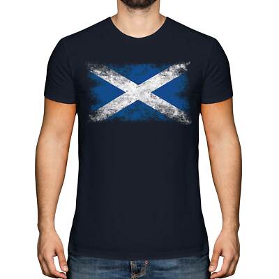 SCHOTTLAND DISTRESSED FLAG HERREN T-SHIRT OBERTEIL SCOTTISH SCOTCH SHIRT FUSSBALL GESCHENK