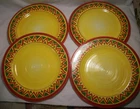 Oneida Kitchen: LA FIESTA Southwestern: 4 Dinner Plates: EXC: NR
