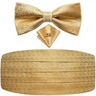Mens Dark Gold Cummerbund and Bowtie Set Silk Adjustable Cummerbund for Men W