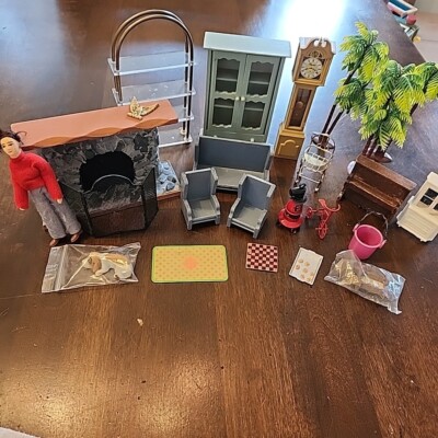 Vtg Dollhouse Miniatures LOT Assorted Doll Furniture Mini Accessory  Set Bundle