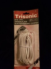 Trisonic 25 Ft White Modular Extension Cord Telephone Cable TS-825 NEW