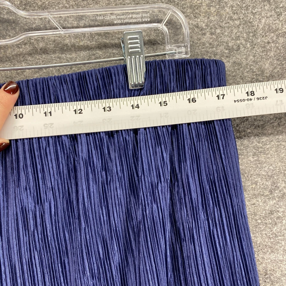 Pantalones Anne Klein Mujer L Grande Azul Tiro Alto Frente Plano Chino Pull On Informal Foto 4 de 4