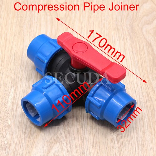 HDPE Stopcock Stop Tap Compression Fitting Water Pipe 20mm 25mm 32mm 40mm 50mm - Picture 8 of 15