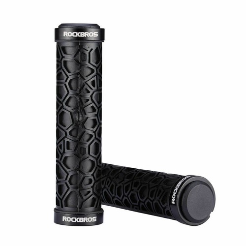 ROCKBROS Mountain Bike Handlebar Grips Bicycle Double Lock-on Rubber Grip 2.22cm - Picture 15 of 18