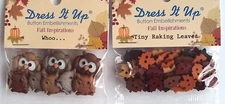 (3) Jesse James Dress It Up Buttons Fall Inspirations Leaves, NEW