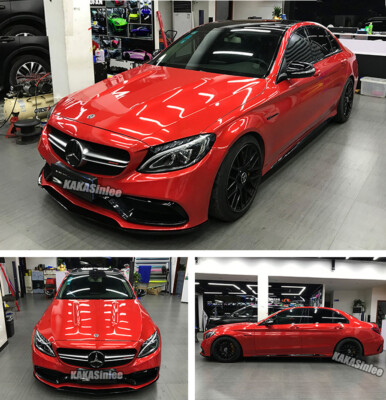 Smooth Solid Red Chrome Metallic Full Car Vinyl Wrap Truck Stretch Sticker HDUS
