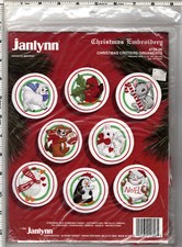 "Christmas Critters Ornaments"  1992 Janlynn Christmas Embroidery Kit  126-06