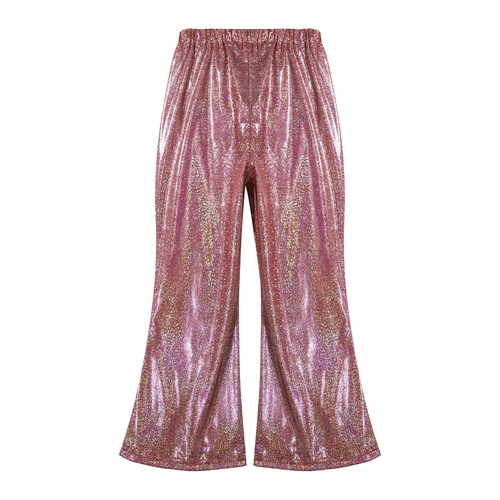 Kids Girls Boys Shiny Hip Hop Jazz Dance Flared Trousers Sequins Bell Bottoms - Picture 58 of 79