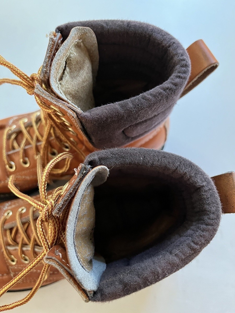 Vintage Montgomery Ward Men\'s  Goodyear welt Tan Leather Lace-Up Boots sz 7.5 E Vintage 1980 main image 2