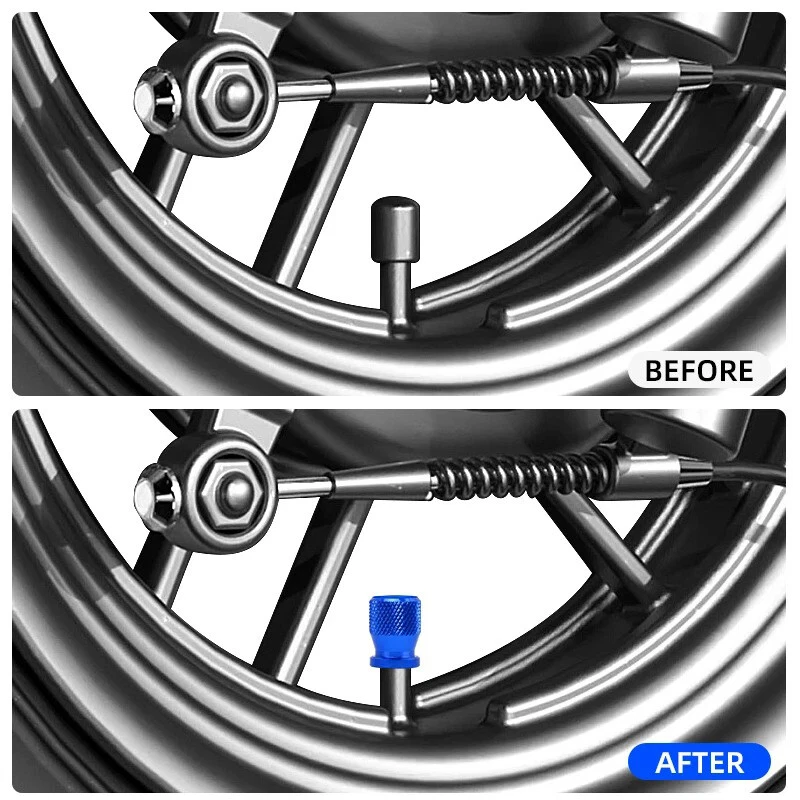 CNC Wheel Tire Valve Stem Caps Cover For Kawasaki KX65 KX80 KX85 KX125 KX250 - Image 3 of 4